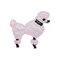 Mini Pink Poodle Facing Right, Pets, Dogs, Embroidered, Iron on Patch